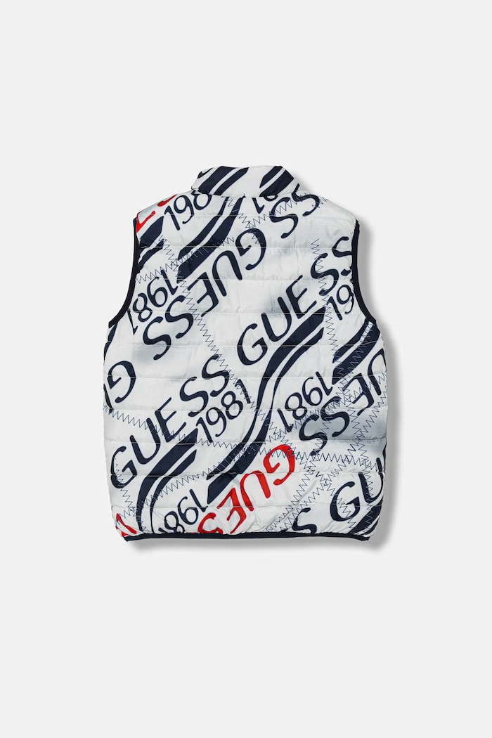 Detská obojstranná vesta Guess L6RL15.WCFM2.PPY2 tmavomodrá SS26