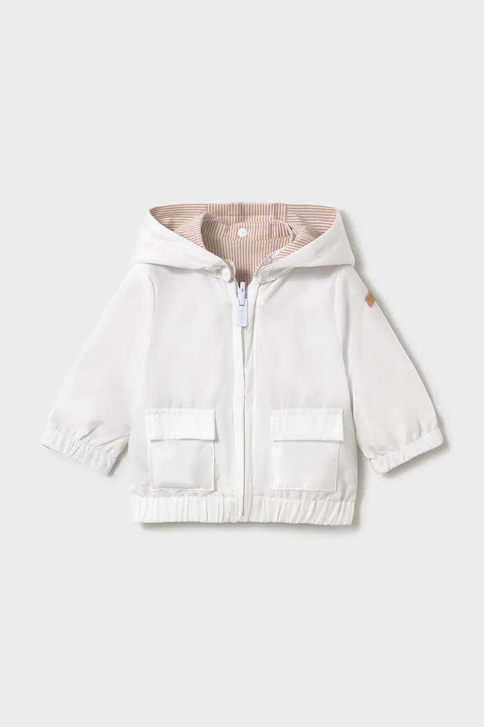 Mayoral Newborn geacă reversibilă pentru bebeluși 1484.1K.Newborn.PPY2 alb SS26