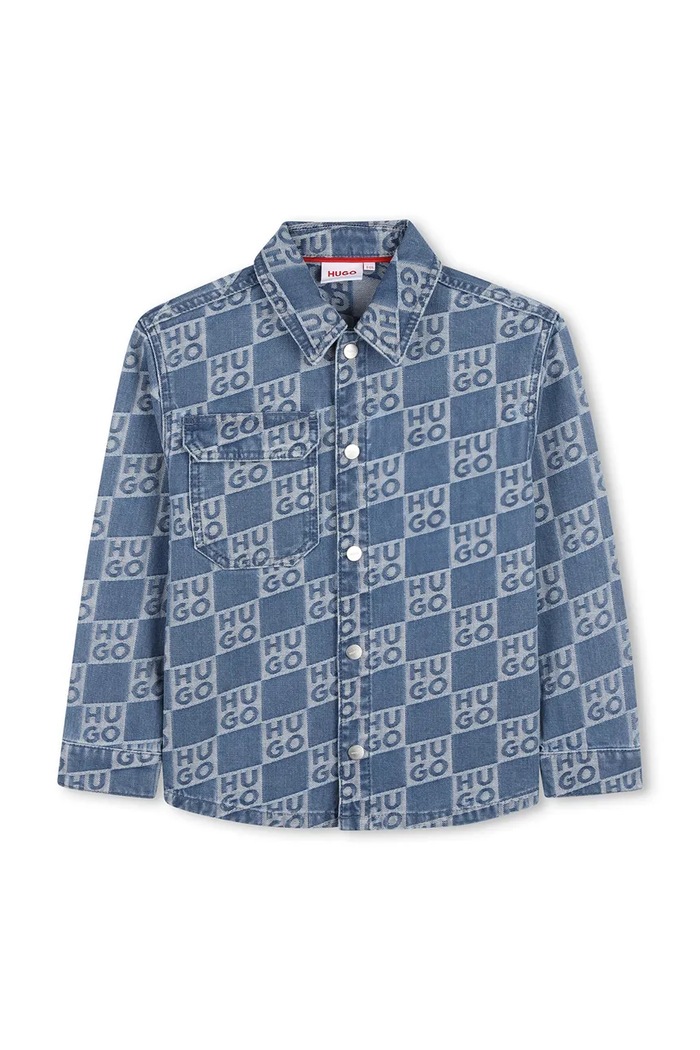 HUGO cămașă din denim pentru copii G01004.162.174 albastru SS26
