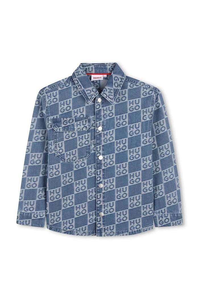 HUGO cămașă din denim pentru copii G01004.162.174 albastru SS26