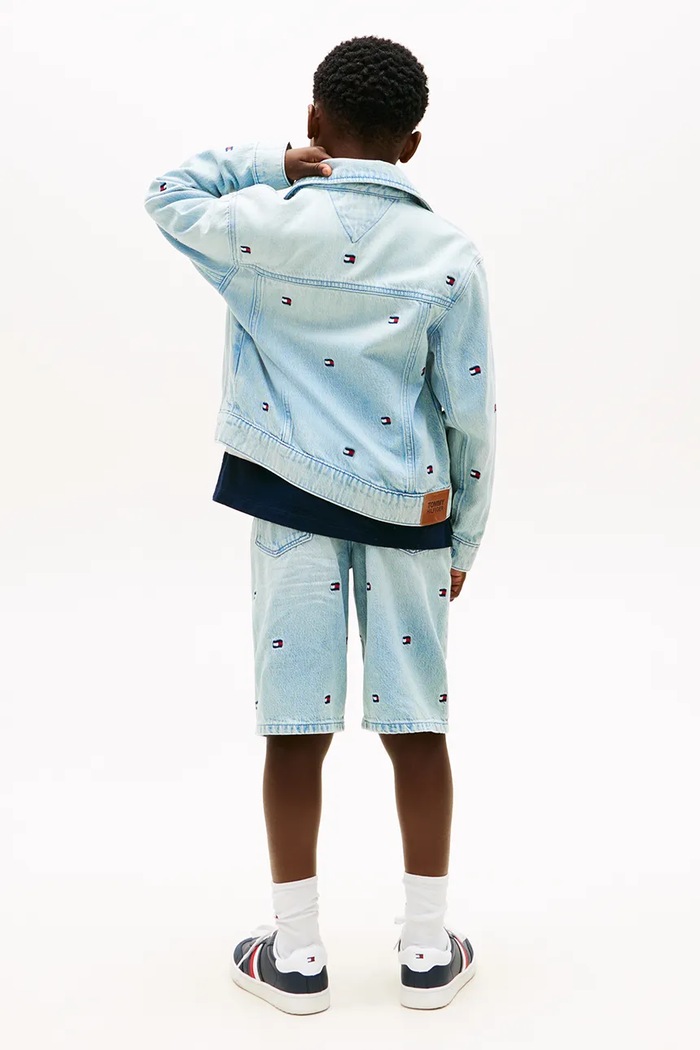 Tommy Hilfiger kurtka jeansowa dziecięca bawełniana niebieski KB0KB10397.128.176.PPY2