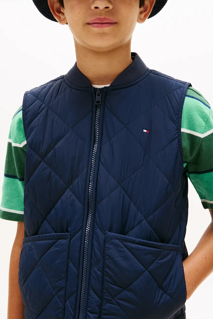 Tommy Hilfiger vestă pentru copii KB0KB10262.128.176.PPY2 bleumarin