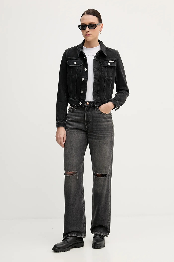 Дънково яке Calvin Klein Jeans LV047C658G черен SS26