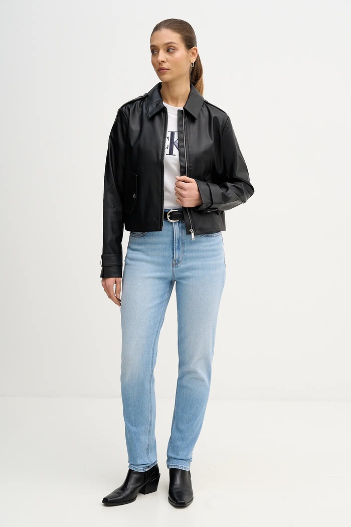 Calvin Klein Jeans rövid kabát LV047E501G fekete SS26