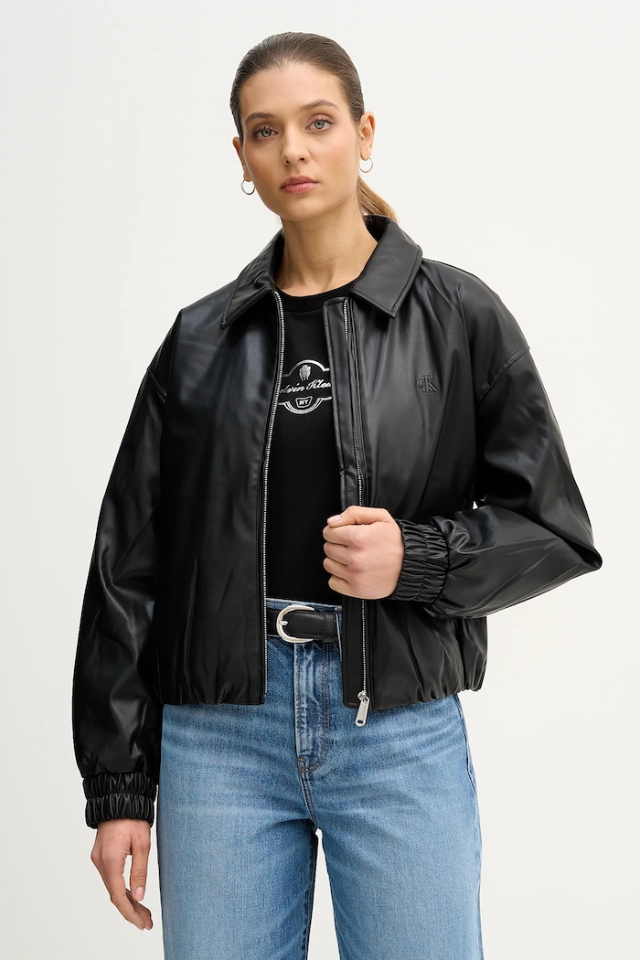 Calvin Klein Jeans rövid kabát enyhén szigetelt fekete LV047E507G