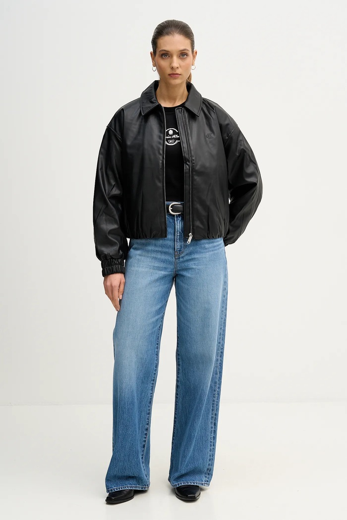 Calvin Klein Jeans rövid kabát LV047E507G fekete SS26