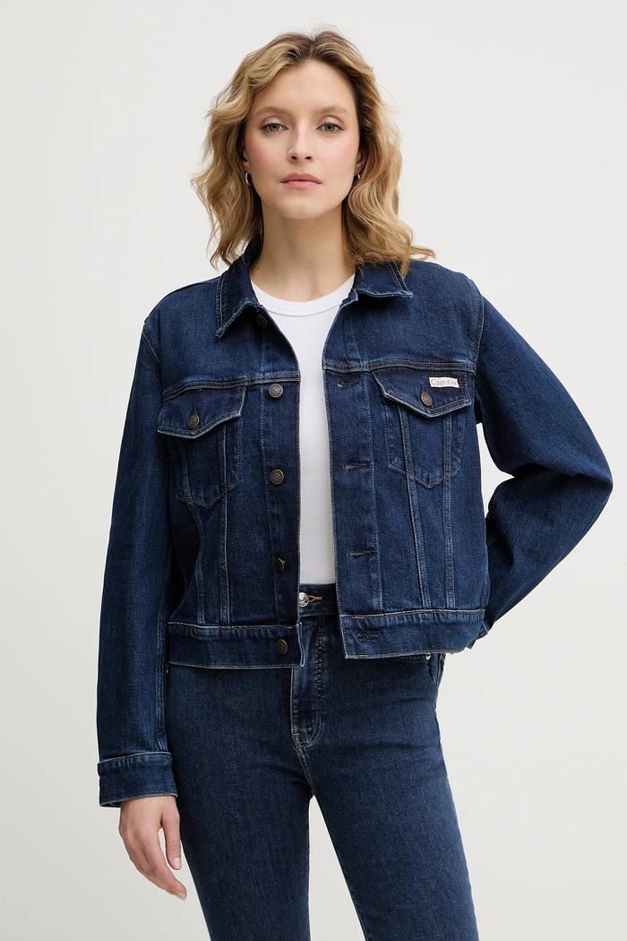 Traper jakna Calvin Klein Jeans za prijelazno razdoblje mornarsko plava LV047E903G