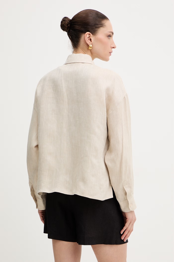 Ρούχα Πουκάμισο από λινό Weekend Max Mara CAPO 2615041022600 μπεζ