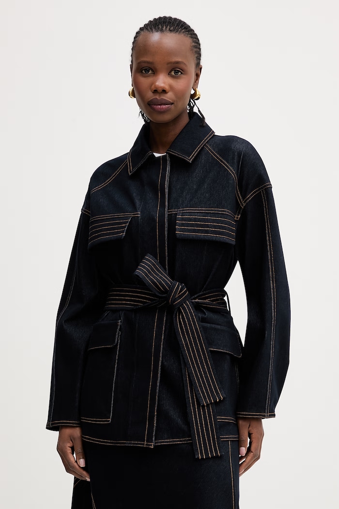 Rifľová bunda MM by Max Mara WEST bez kapucne tmavomodrá 2616911017600