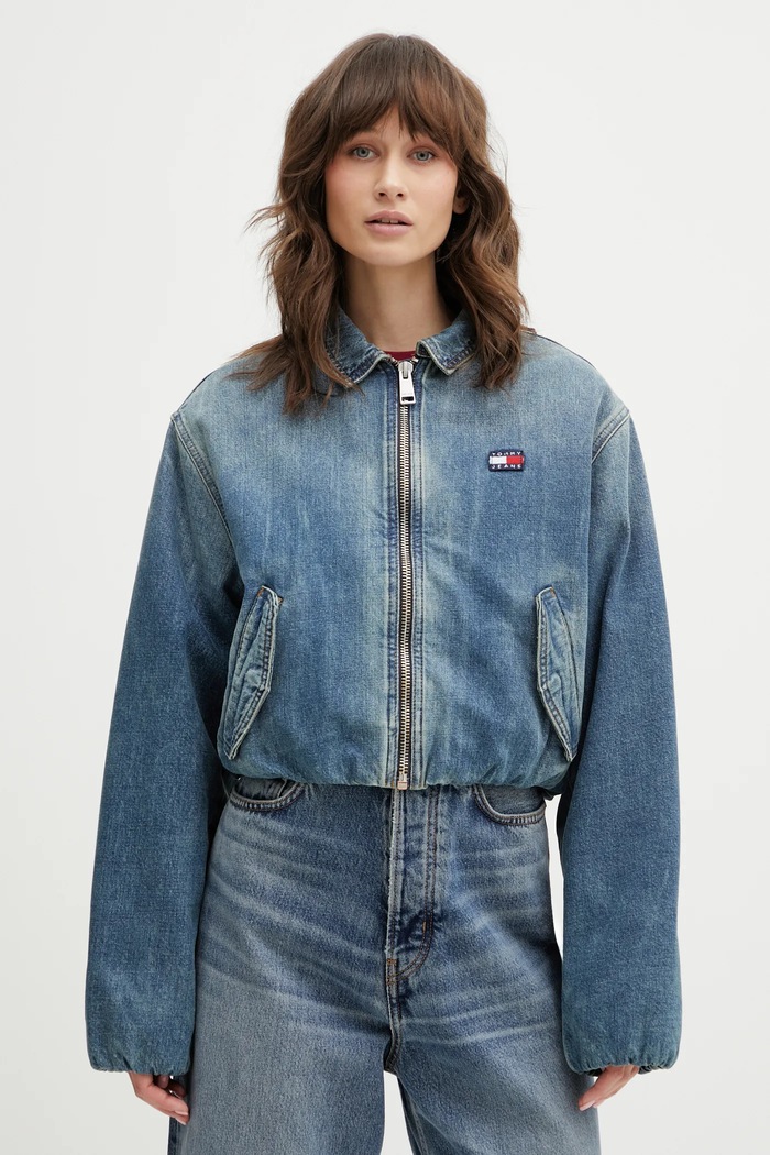 Pamučna traper jakna Tommy Jeans Planet friendly plava DW0DW21982