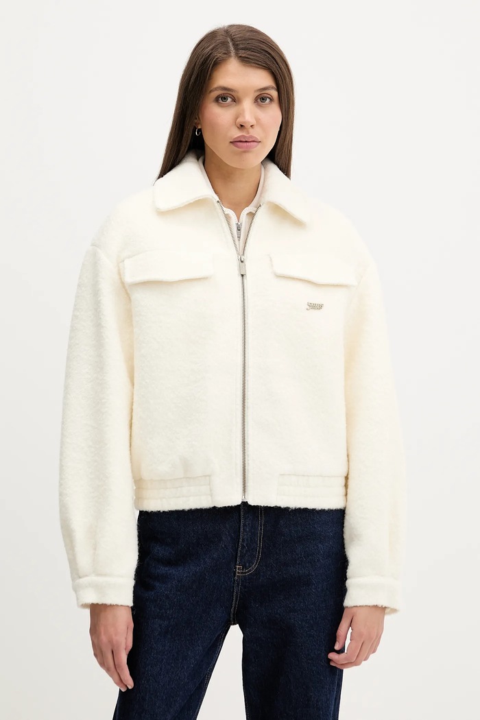 Bunda Tommy Jeans oversize béžová DW0DW22048