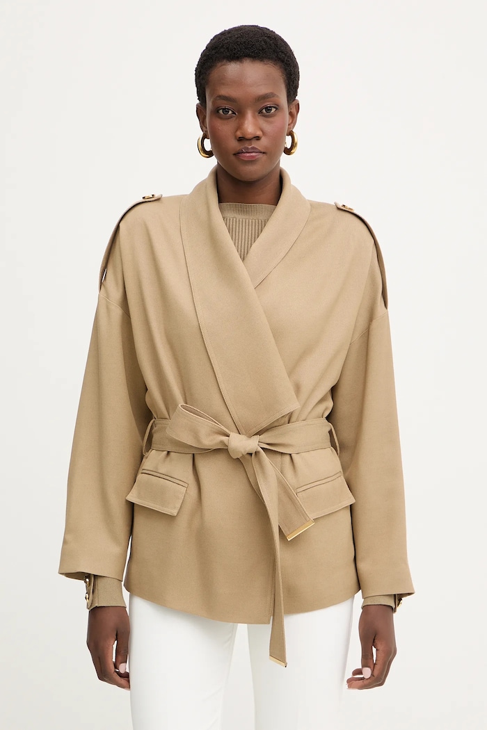 Marciano by Guess płaszcz z domieszką wełny ABBY oversize beżowy 6RGN13.7433A