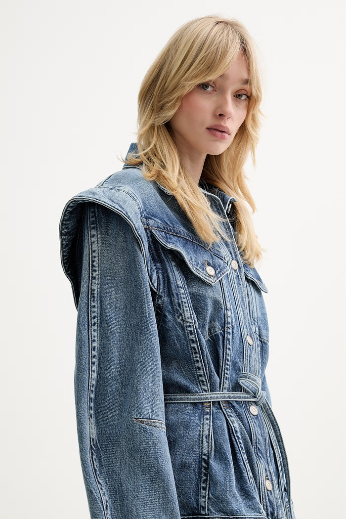 Jeans jakna BOSS Orange C CHINCHED JACKET modra 50552472