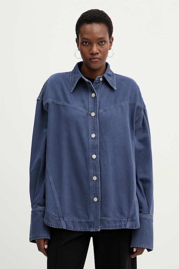 Rifľová košeľa BOSS Orange C OVERSHIRT 1.0 relaxed tmavomodrá 50552520