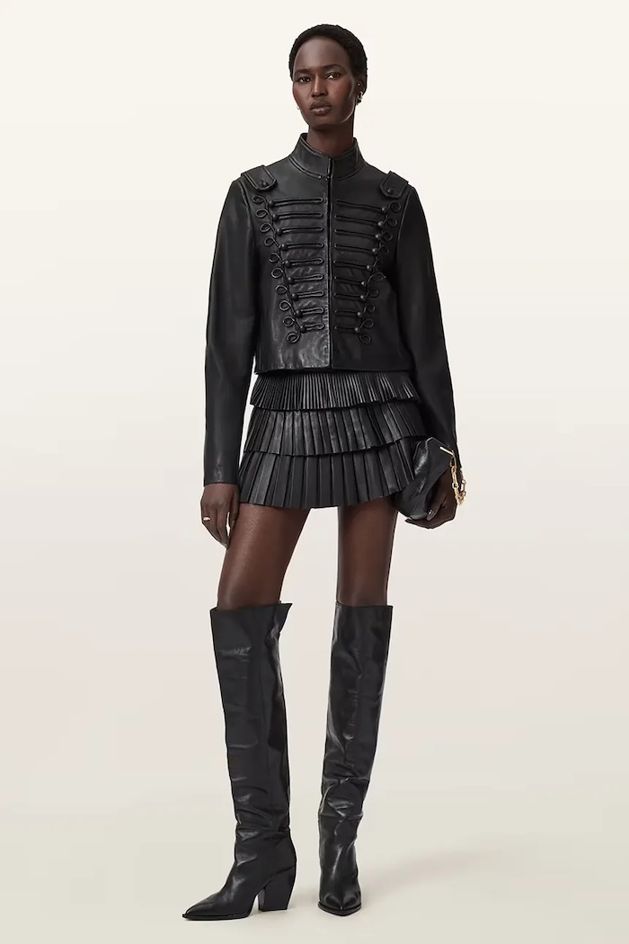 Îmbrăcăminte AllSaints geacă de piele W075LD negru