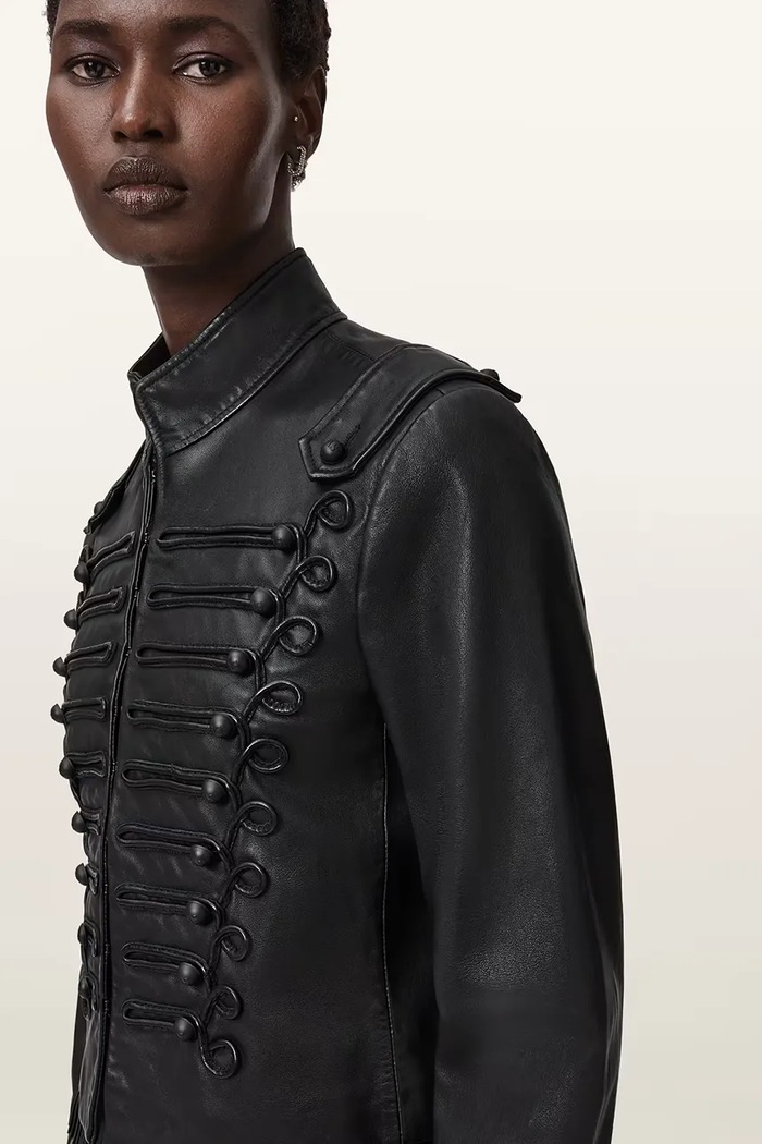 AllSaints geacă de piele negru W075LD