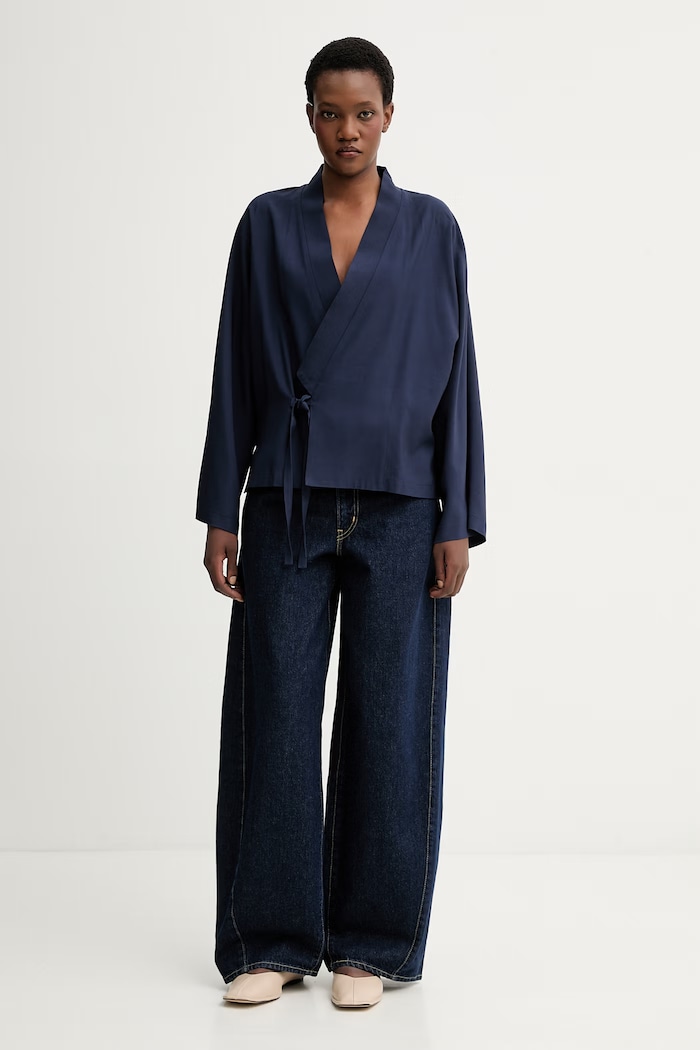 Kenzo giacca con lana FG52VE2879TX blu navy SS26