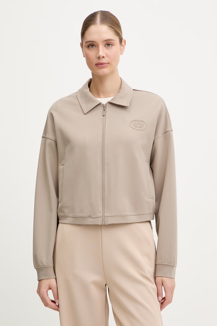 Суичър Guess ANNIE еластичен бежов V6RQ17.KD822
