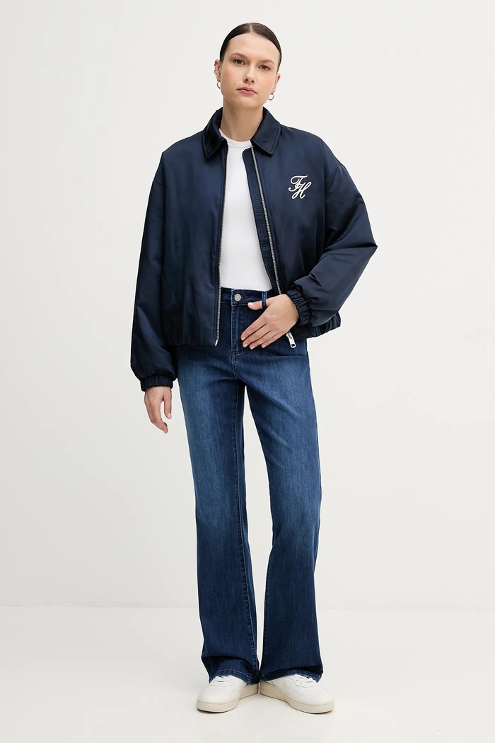 Tommy Hilfiger geacă bomber WW0WW47744 bleumarin SS26