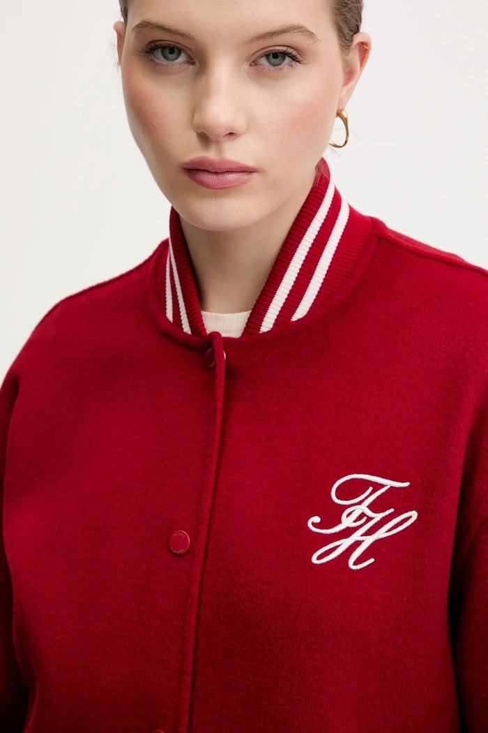Μπουφάν bomber με προσθήκη μαλλιού Tommy Hilfiger κόκκινο WW0WW47760