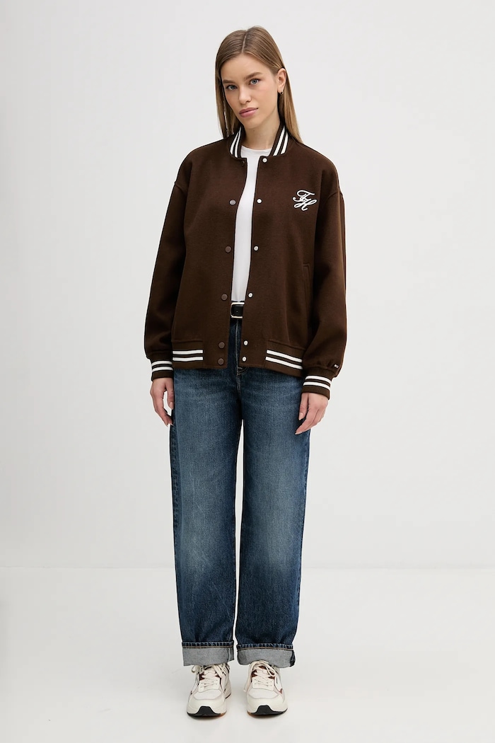 Μπουφάν bomber με προσθήκη μαλλιού Tommy Hilfiger WW0WW47760 καφέ SS26