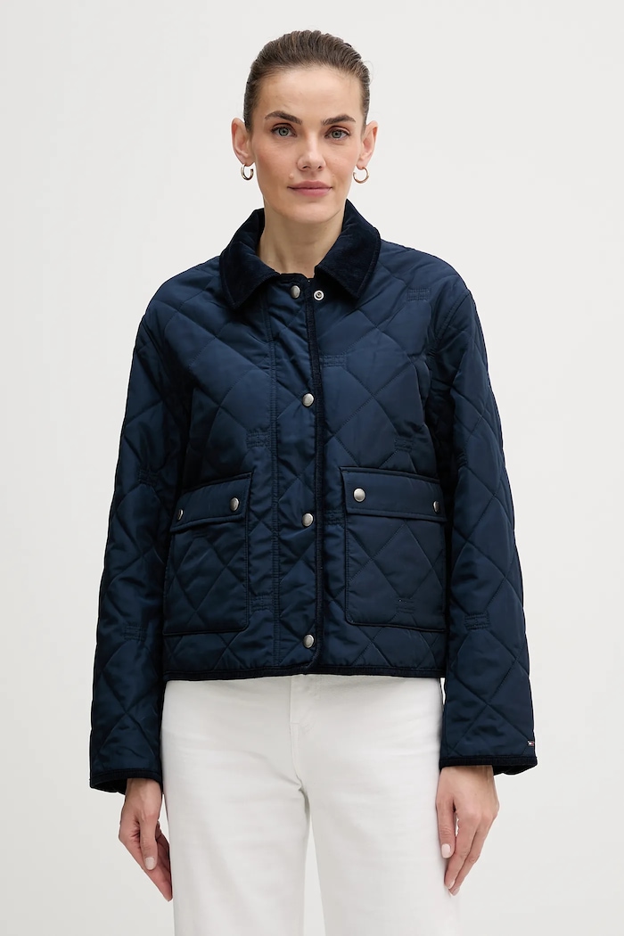 Tommy Hilfiger rövid kabát enyhén szigetelt sötétkék WW0WW47998