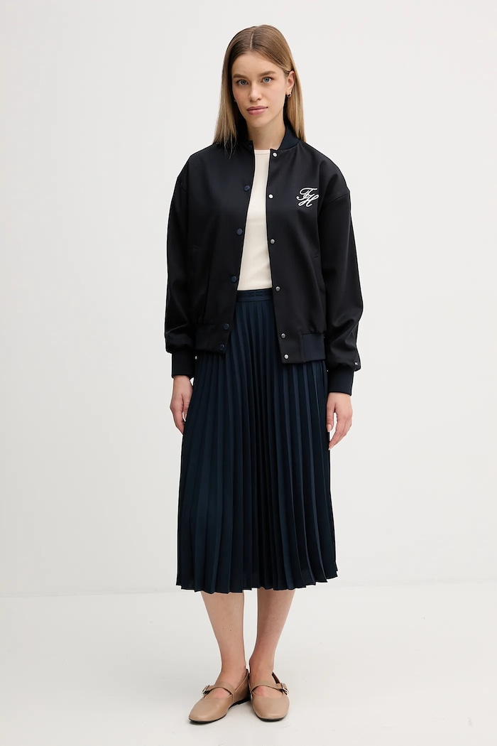 Μπουφάν bomber με προσθήκη μαλλιού Tommy Hilfiger WW0WW49392 σκούρο μπλε SS26