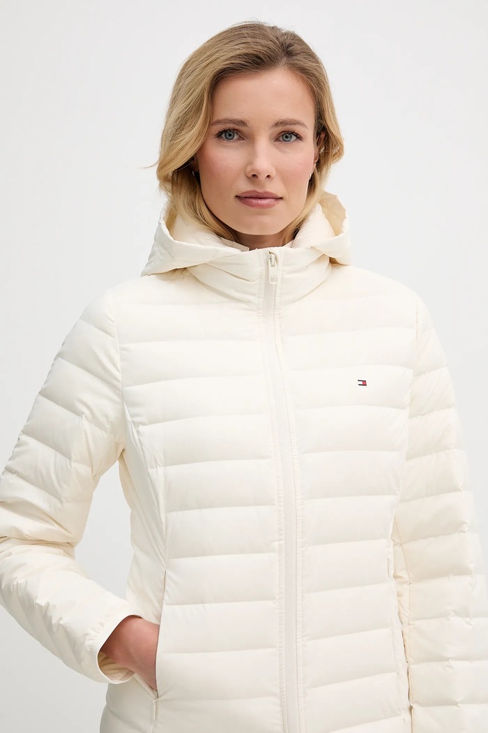Tommy Hilfiger geacă cu puf femei bej WW0WW47753