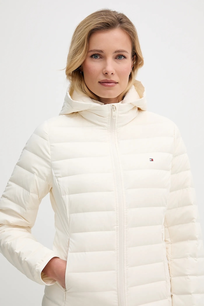 Tommy Hilfiger geacă cu puf femei bej WW0WW47753