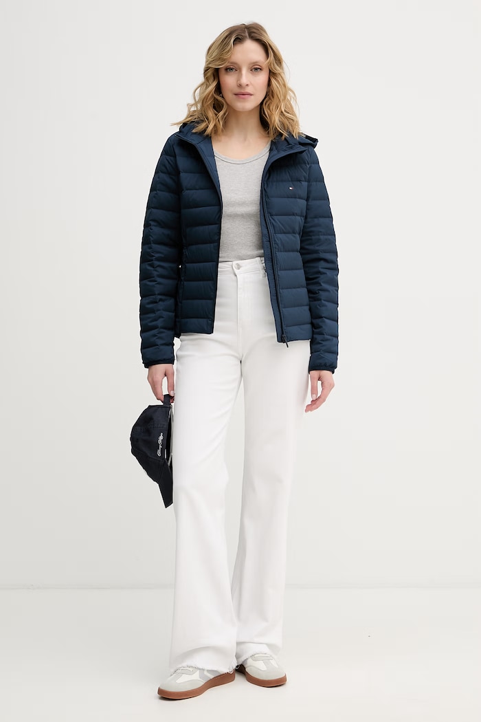 Tommy Hilfiger páperová bunda dámska WW0WW47753 tmavomodrá SS26