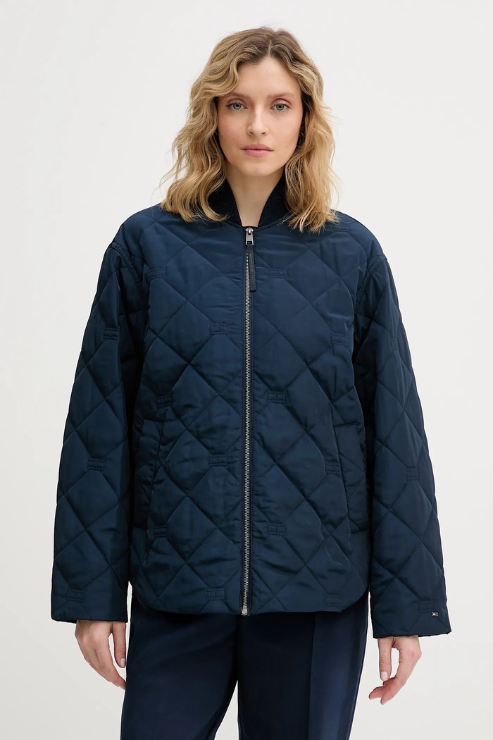 Bunda Tommy Hilfiger bomber tmavomodrá WW0WW48691