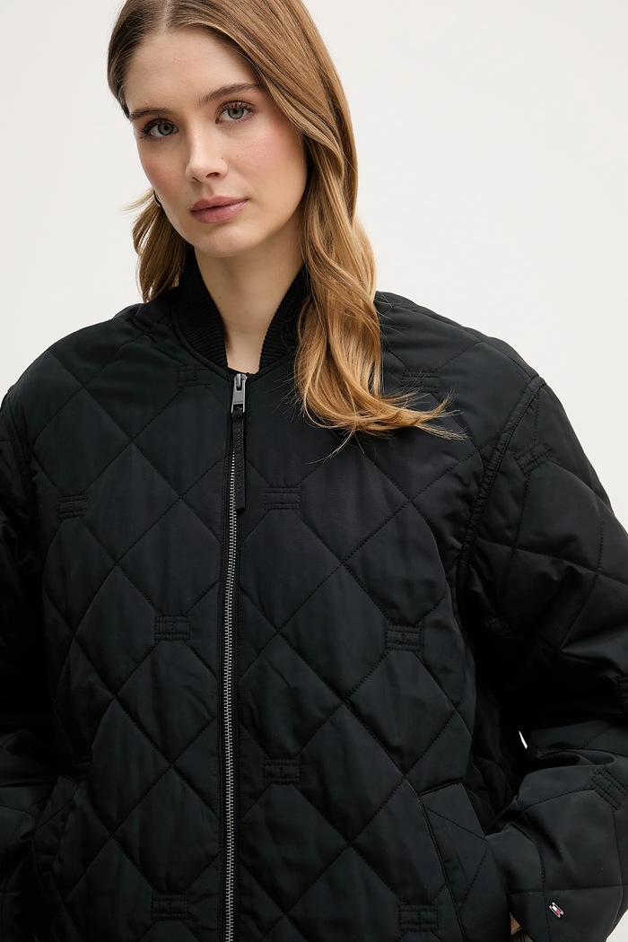 Μπουφάν Tommy Hilfiger μαύρο WW0WW48691