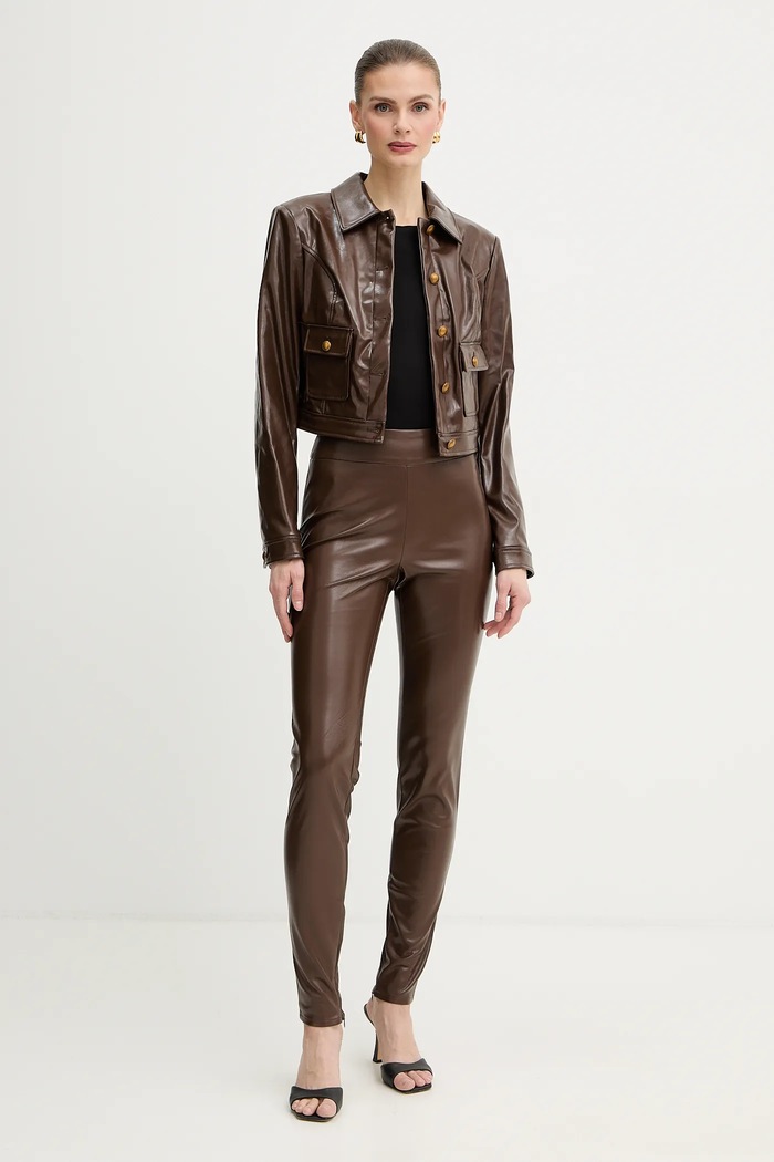 Guess giacca BLANDINE W6RL21.WJ620 marrone SS26