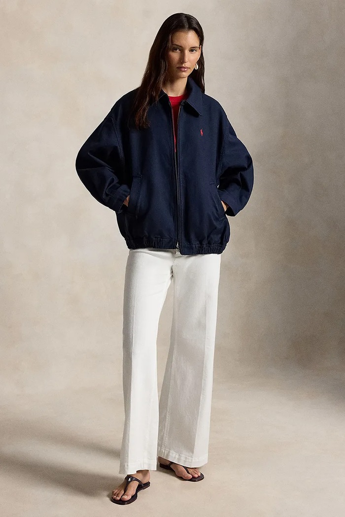Odzież Polo Ralph Lauren kurtka oversize damska bawełniana 211A96311 granatowy