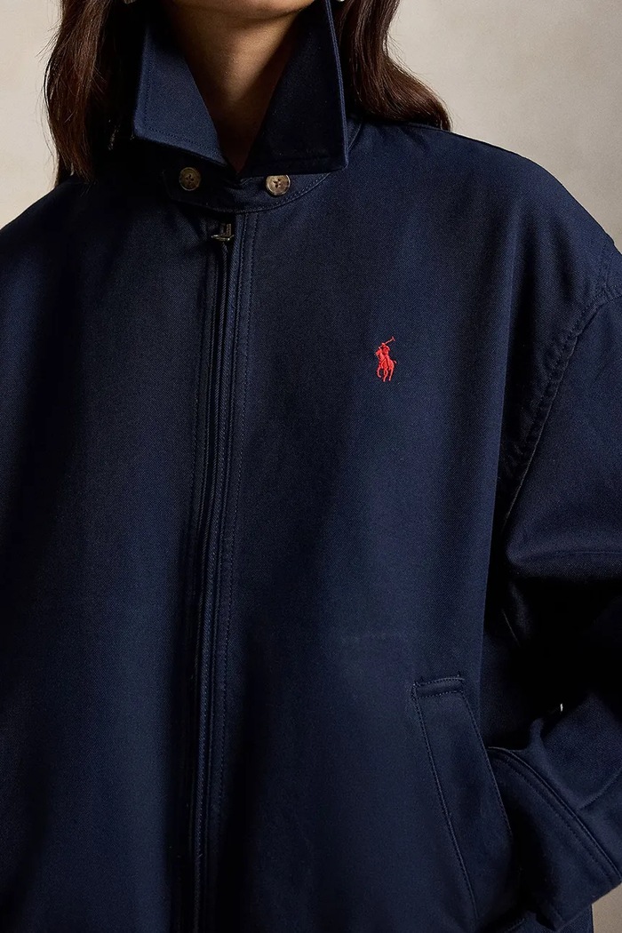 Polo Ralph Lauren kurtka oversize damska bawełniana granatowy 211A96311