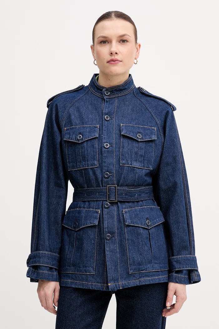Τζιν μπουφάν Polo Ralph Lauren χωρίς κουκούλα μπλε 211A96316