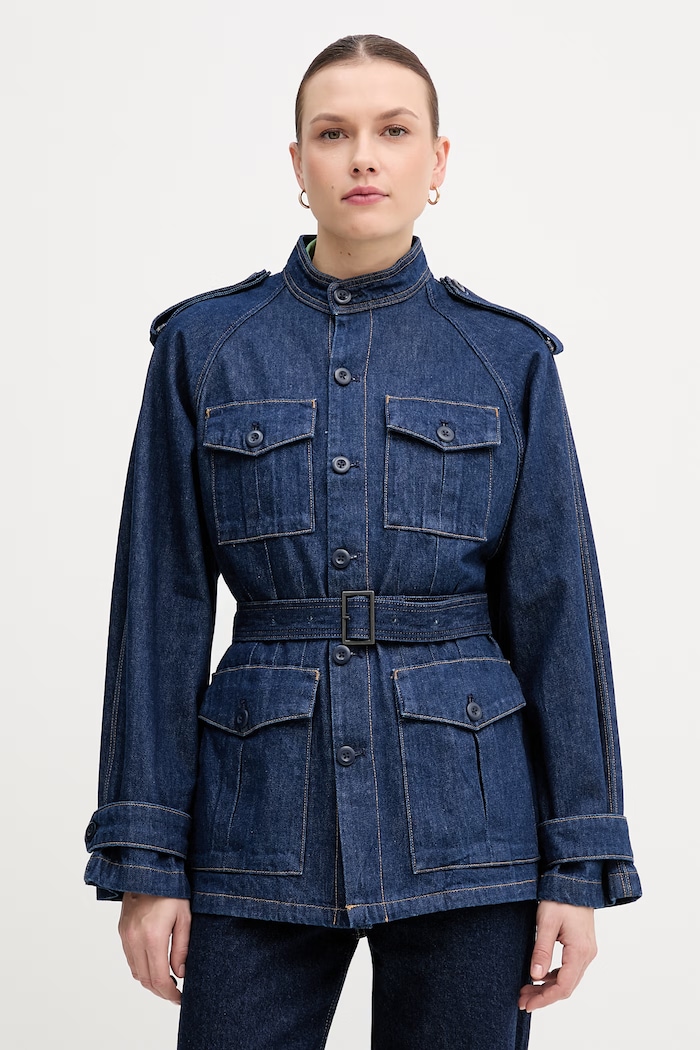 Τζιν μπουφάν Polo Ralph Lauren χωρίς κουκούλα μπλε 211A96316