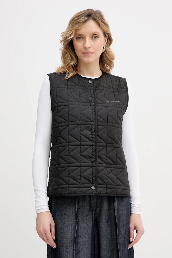 Karl Lagerfeld vestă K QUILT cu captuseala negru B1W15042