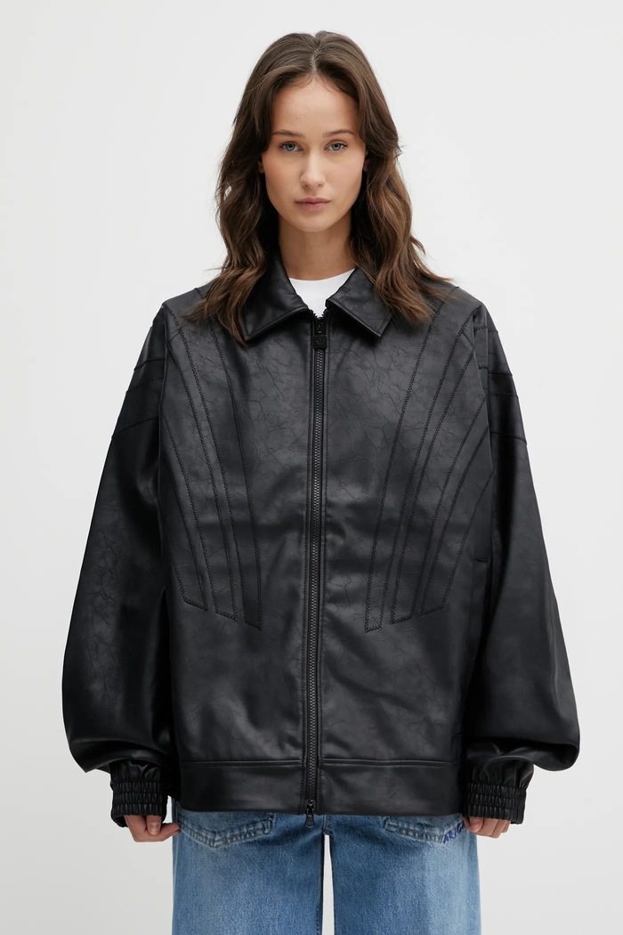 adidas Originals kurtka Pleather Jacket nieocieplane czarny KD2431