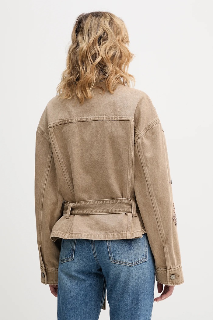 Ρούχα Τζιν μπουφάν Pinko 106389.A37D μπεζ