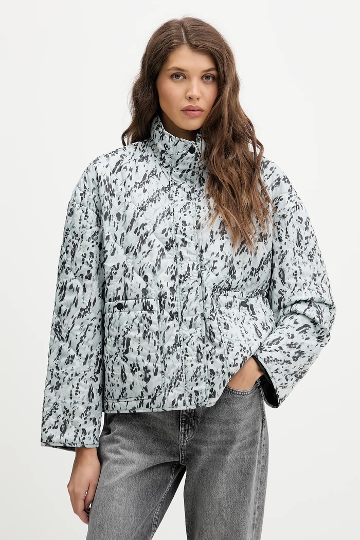Bunda Karl Lagerfeld Jeans oversize modrá B1W15025