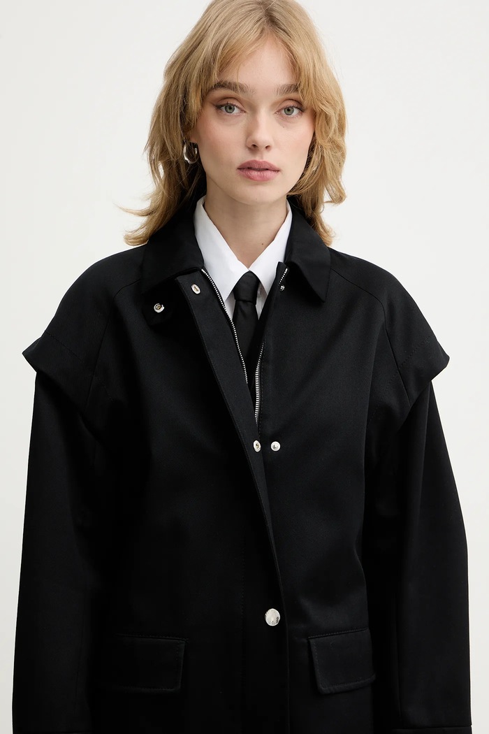 Patrizia Pepe pamut kabát fekete 8O0226.A689