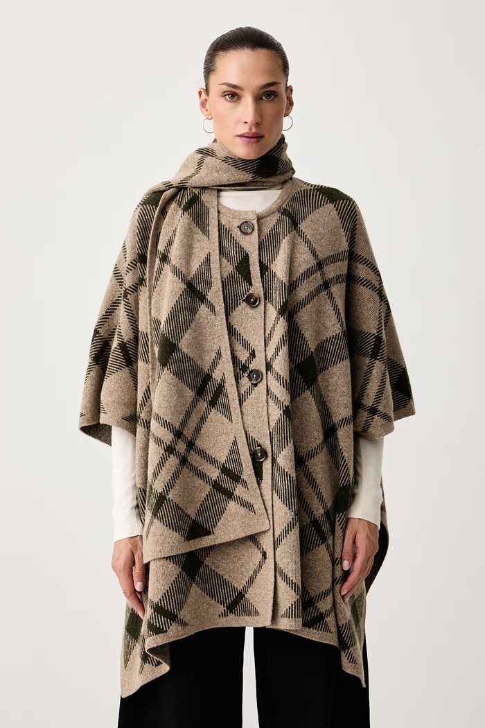 Barbour Poncho damskie z wełną Vienna beżowy LKN1734