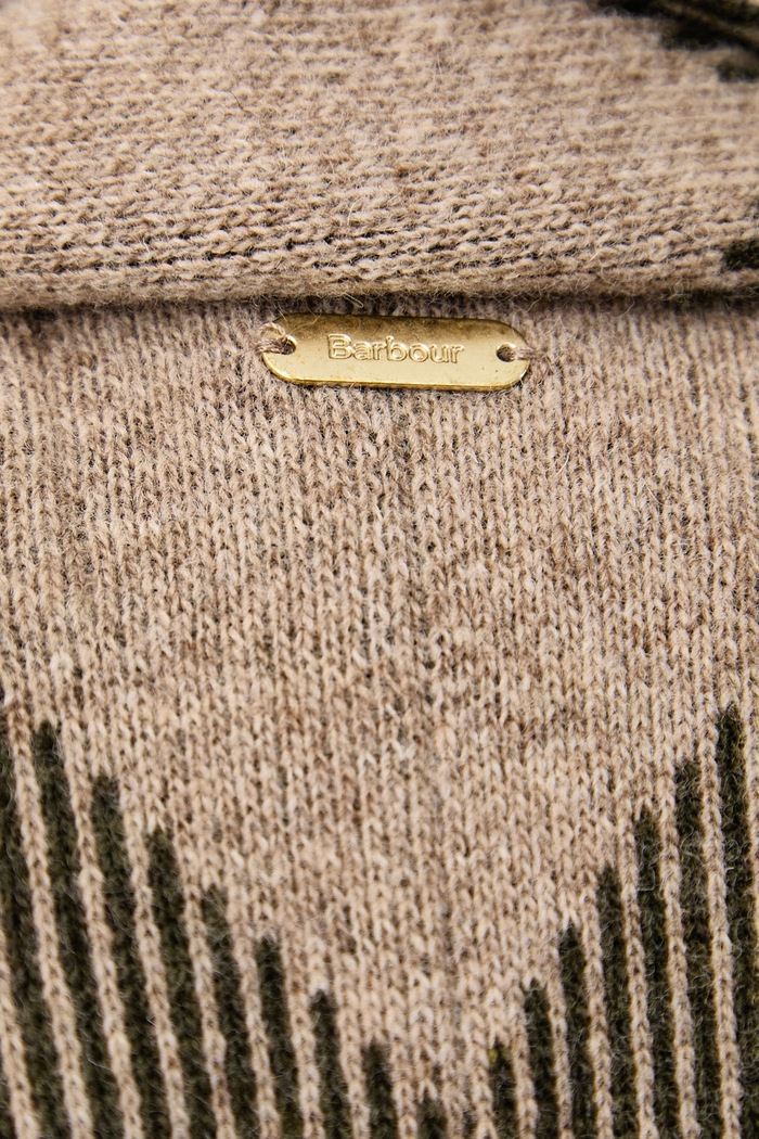 Poncho damskie z wełną Vienna Barbour beżowy LKN1734