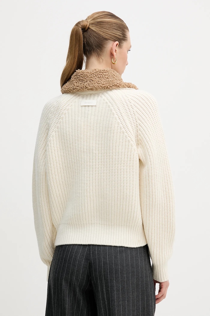 Îmbrăcăminte Barbour cardigan din amestec de lână Marla LKN1738 bej
