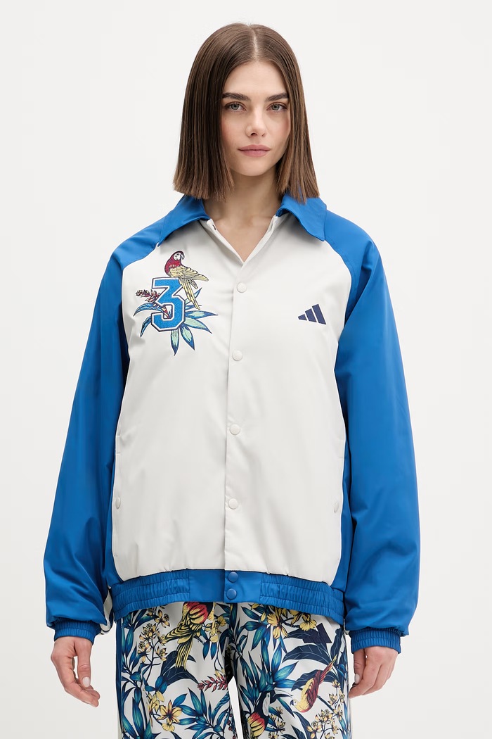 adidas kurtka x Farm Rio bez kaptura niebieski KD2195