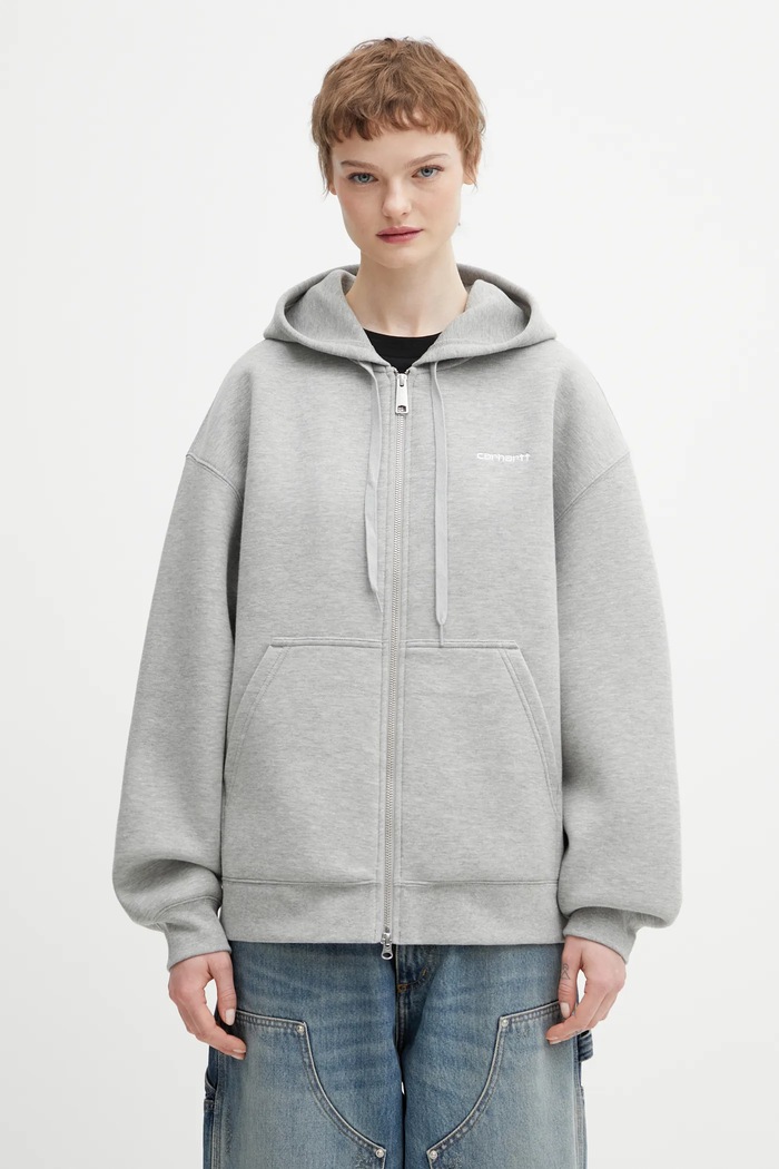 Dukserica Carhartt WIP W Hooded Alda Jacket melanž siva I036028.00DXX