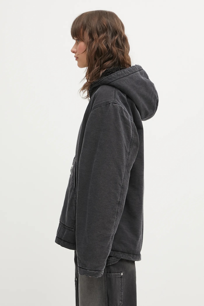 Хлопковая куртка Carhartt WIP W Hooded Mitch Jacket I036317.890J чёрный SS26