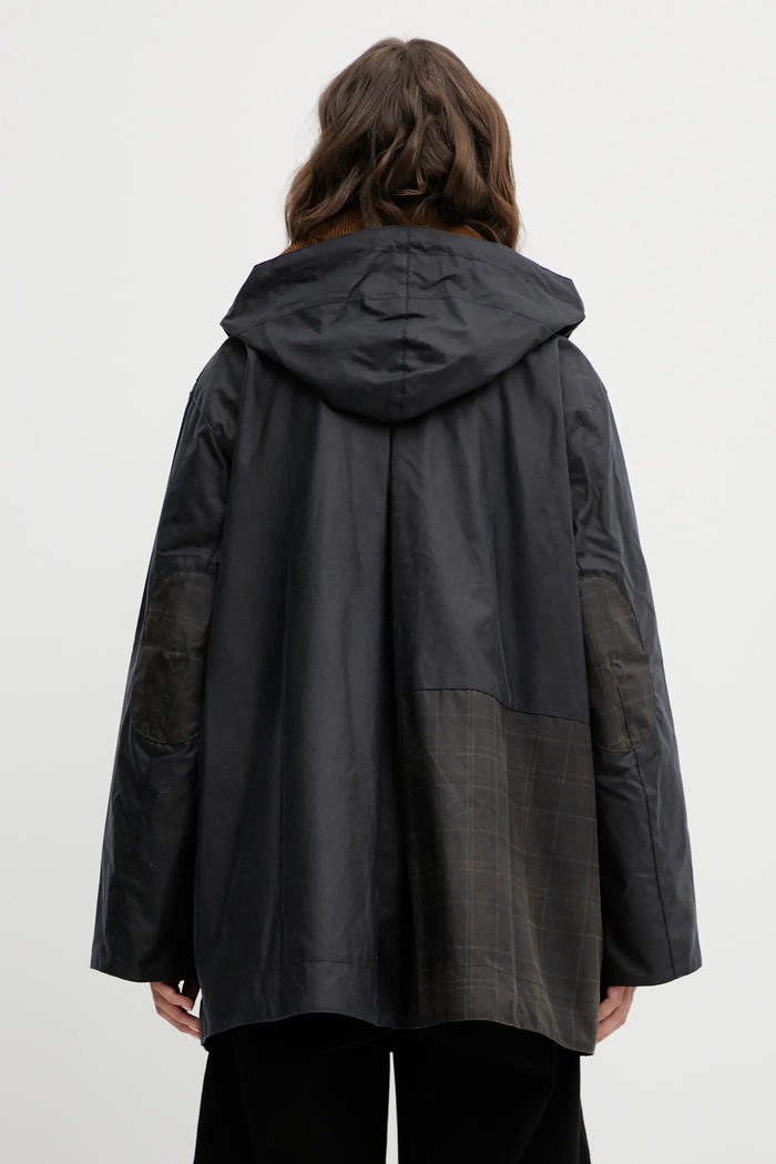Clothing Barbour jacket x Ganni Hooded Duffle Wax LWX1527NY71 navy