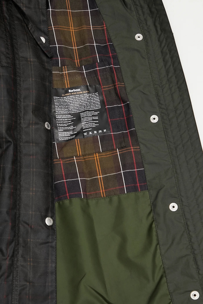 Barbour jacket x Ganni Hooded Tartan Duffle Wax LWX1528TN11